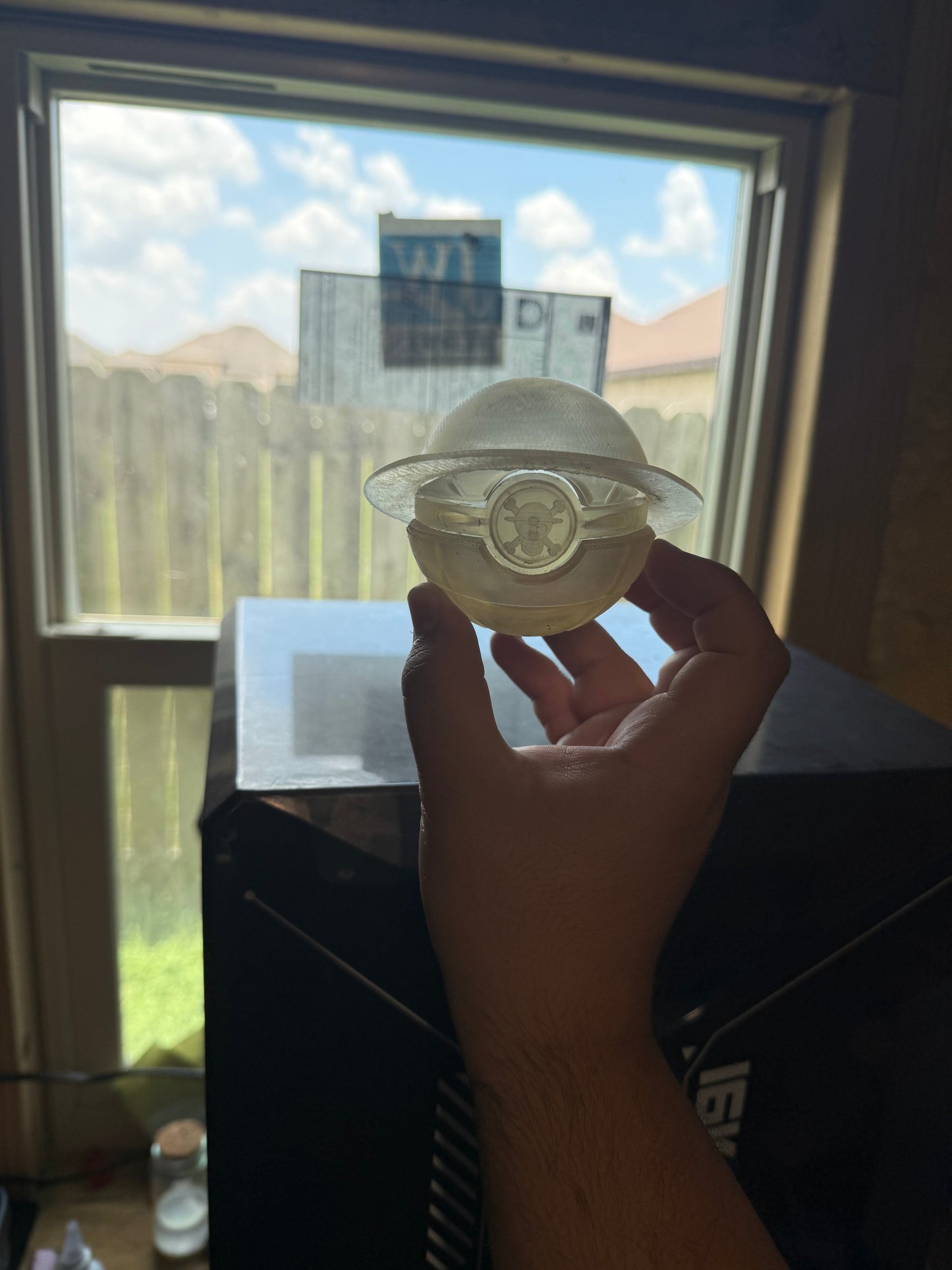Clear resin treasure sphere print