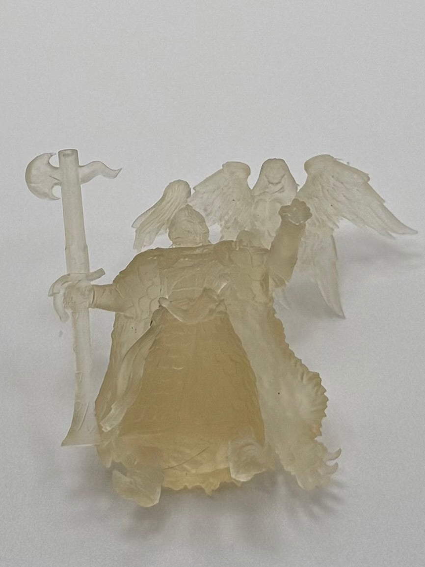 Clear resin winged figure miniature