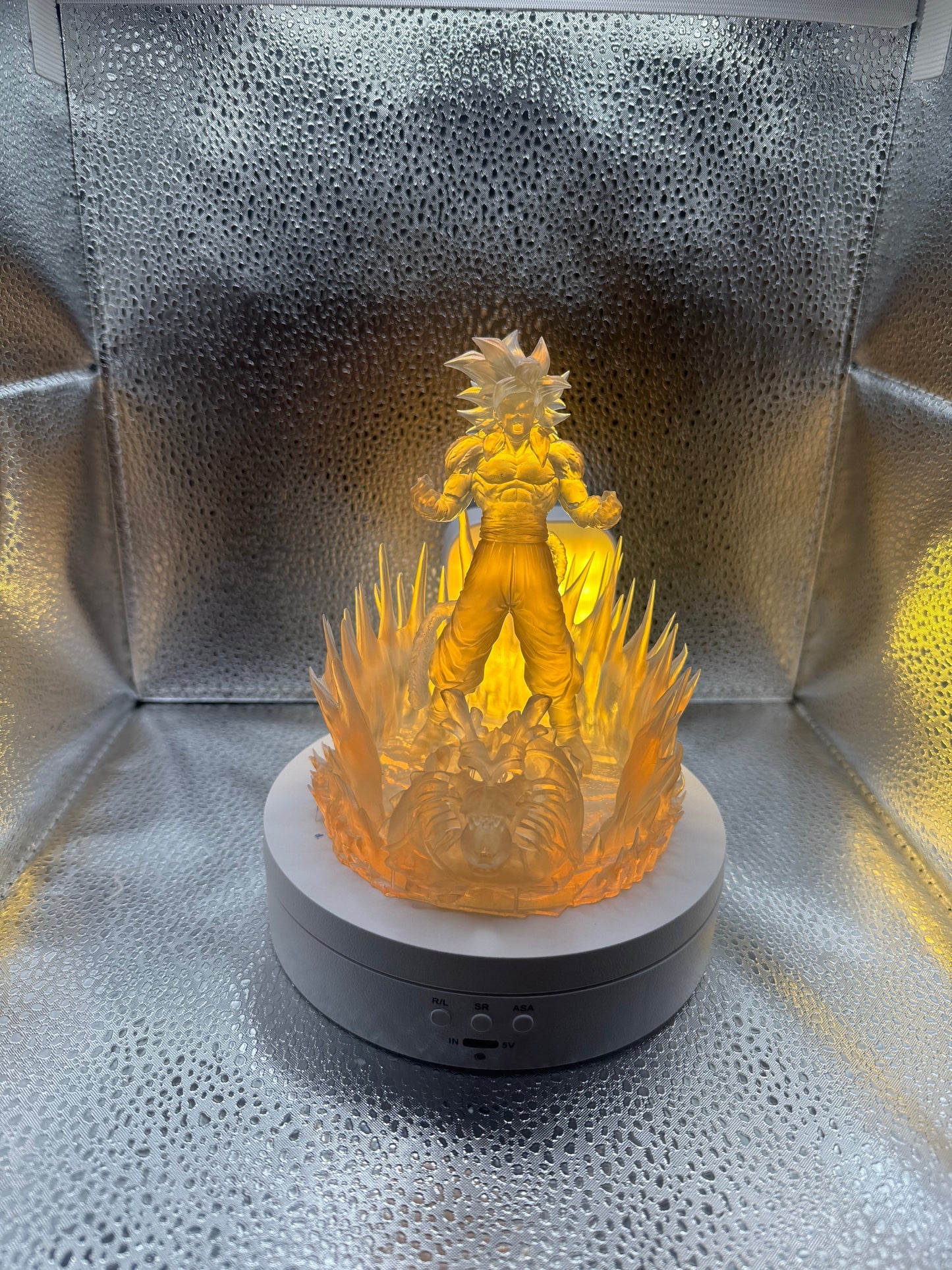 16K resin Goku display statue with lit base