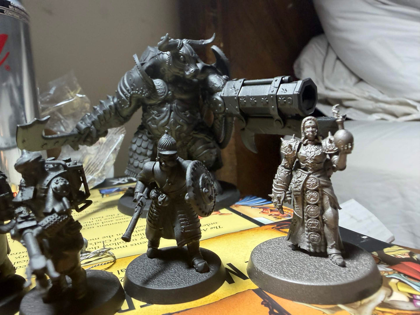 Resin warlord and cleric miniatures detail