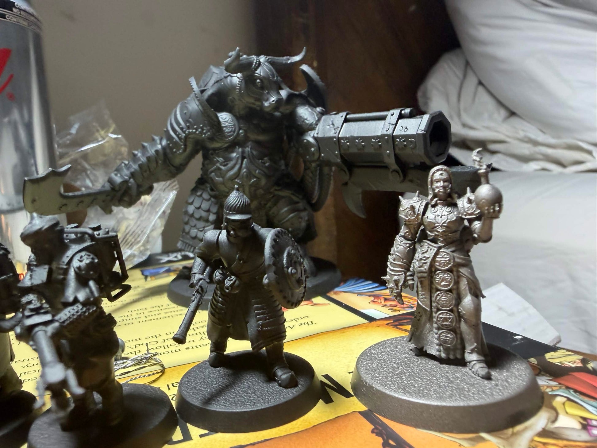 Resin warlord and cleric miniatures detail