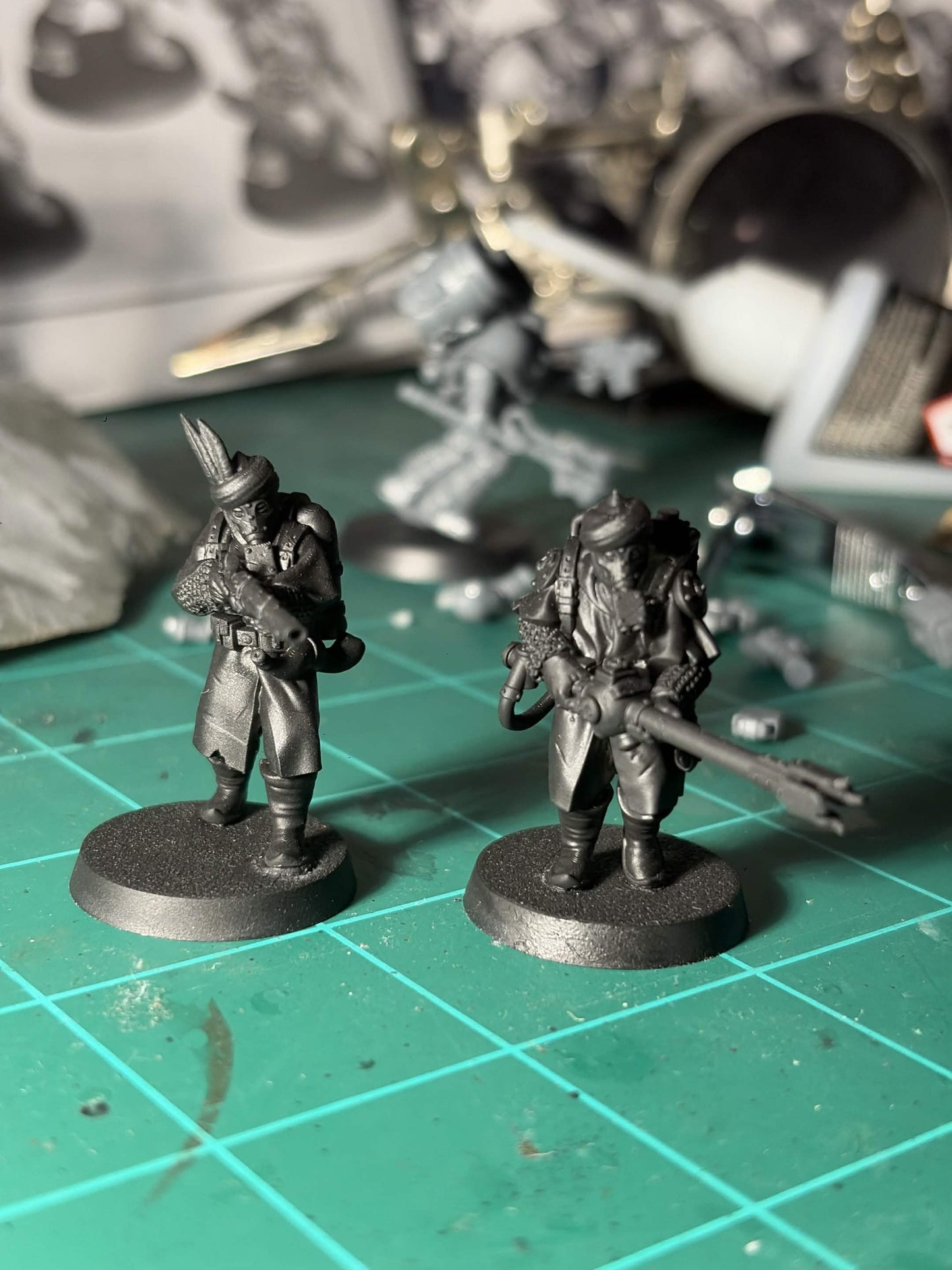 Primed resin trooper miniatures